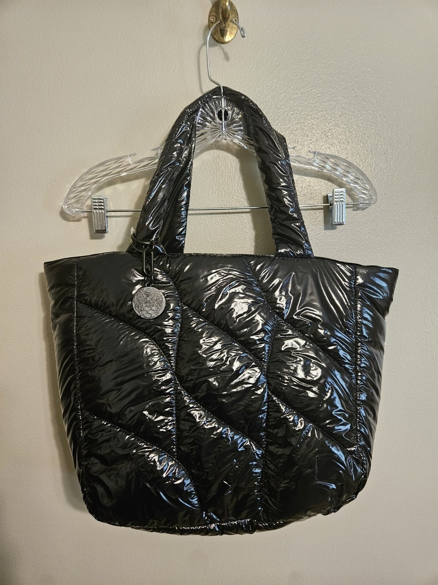 Women's Quilted Puffer Tote Bag - Large Lightweight Hobo Shoulder Bag, Quilted Padding Carryall Handbag (Black) - View #2