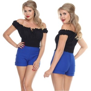 royal blue high waisted shorts