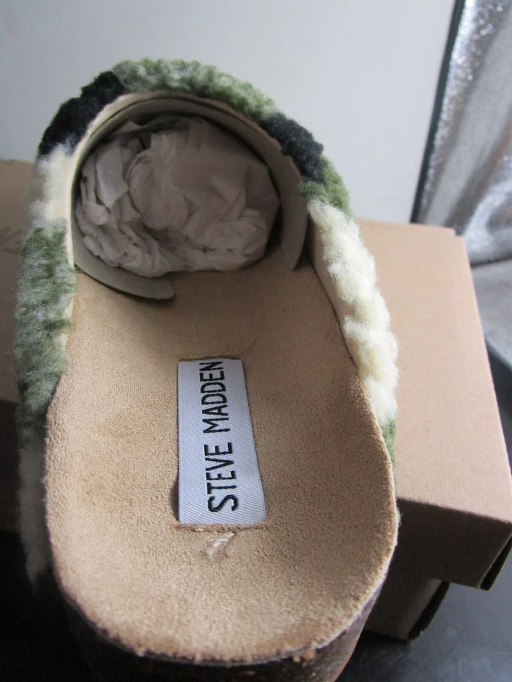 Zapatillas Steve Madden Vesa camuflaje zuecos mulas imitación piel de oveja talla 7 Foto 4 de 4
