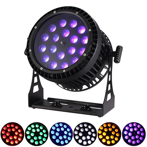 2pcs 18x18W RGBWA UV 6in1 Led Zoom Par Light IP65 Waterproof for Outdoor Stage - Picture 7 of 10