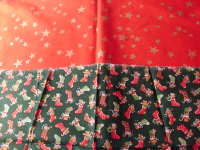 Coupons Tissu Noël Multicolore Coton - Lot De 2 Pièces - Neuf Pour Couture Et DIY
