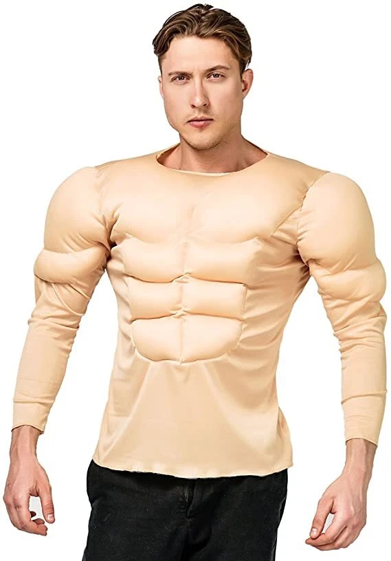 Camisa Top Para Hombre Falsa Acolchada Pecho Muscular Adulto Divertido Disfraz Juegos con disfraces EE. UU. Foto 2 de 4