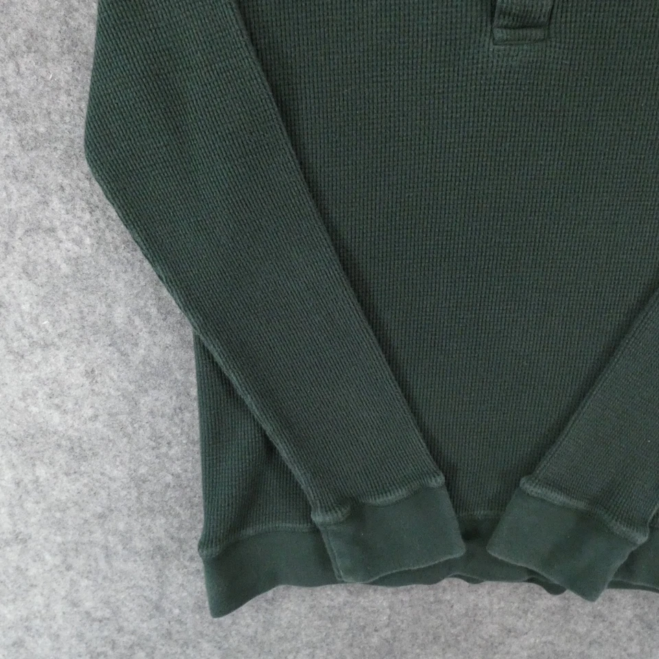 Camisa True Religion Para Hombre Pequeña Manga Larga Verde Térmica Camiseta Henley Foto 4 de 4