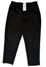 Alfred Dunner Black Slacks Women's Size 12 Elastic Waist Polyester Pants, NWT