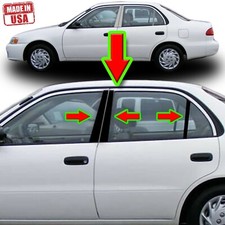 Black Pillar Trim For Toyota Corolla 98-02 6pc Set Door Cover Piano Post Black Pillar Trim For Toyota Corolla 98-02 6pc Set Door Cover Piano Post