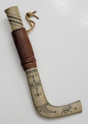 Old Finnish Lapland Sami Fixed Blade Puukko Knife bone handle / sheath E373 - Picture 2 of 18