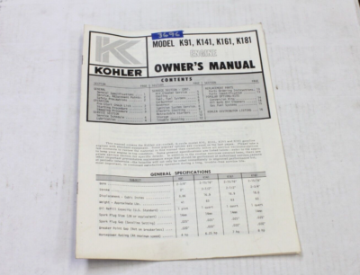 Kohler K91 K141 monocilindrico motore manuale di servizio officina officina libro - Italia