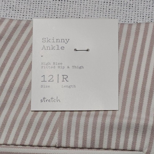 A New Day Cream Pin Striped Dress Skinny Ankle Women's 12R - Picture 4 of 4