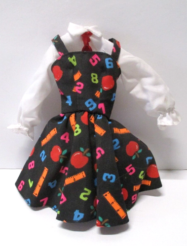 VINTAGE MATTEL BARBIE PUPPE SCHULE LEHRER ZAHLEN KLEID MÜLLEIMER L
