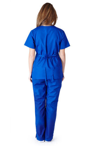 Medical Nursing Women Scrubs Sets UNIFORMS Size XS S M L XL 2XL 3XL Mock Wrap - Picture 13 of 16