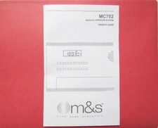 MC702 Owner's Guide - Operating Instructions - Manual M S Home Intercom