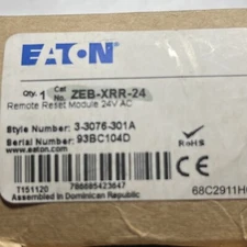 EATON ZEB-XRR-24, Remote Reset Module, 24V AC, CSA; IEC; UL, New