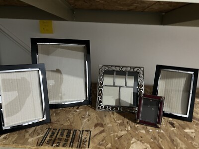 Set of 5 vintage framed pictures, each in a different style