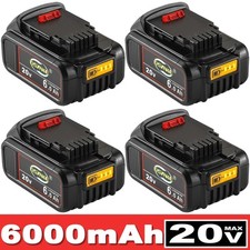 4pack 6000mAh For DeWalt 20V 20 Volt Max Lithium Ion Battery DCB206-2 DCB205-2