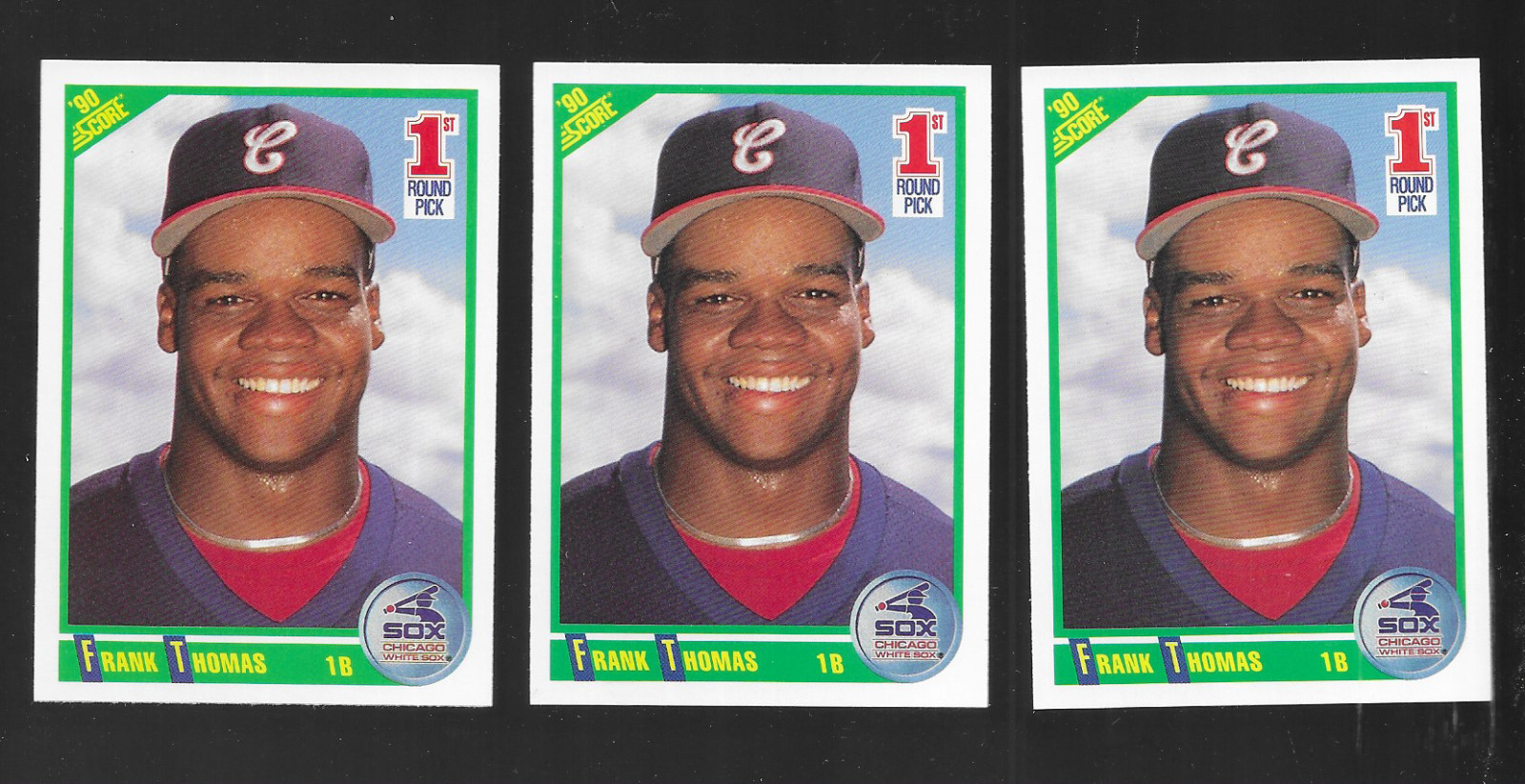 1990 SCORE #663 FRANK THOMAS ROOKIE (3 COPIES) NICE CARD