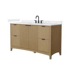 Wyndham Collection WCF9191-60S-VCA-US3MXX Palmilla 60" - Natural Oak / Carrara