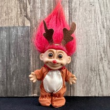 Russ Troll Doll Reindeer Outfit Red Hair Christmas Holiday Collectible