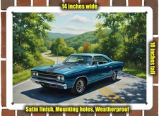 Metal Sign - 1969 Plymouth Gtx Oil Painting - 14x10