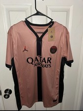 PSG Jordan Pink Third Jersey Qatar Airways