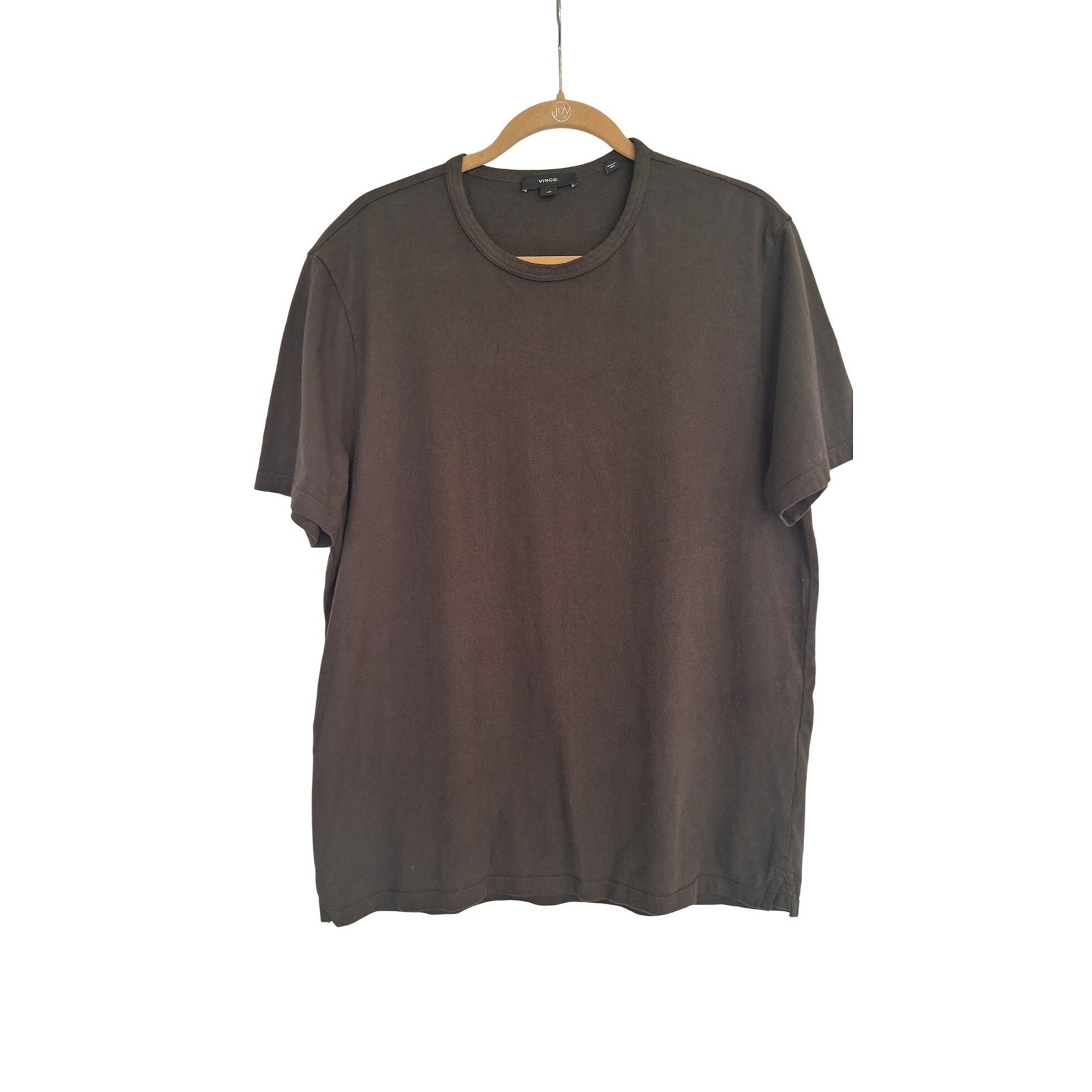 Vince Men's  Short Sleeve Green Cotton Jersey Crew Basic Tee Shirt L/G