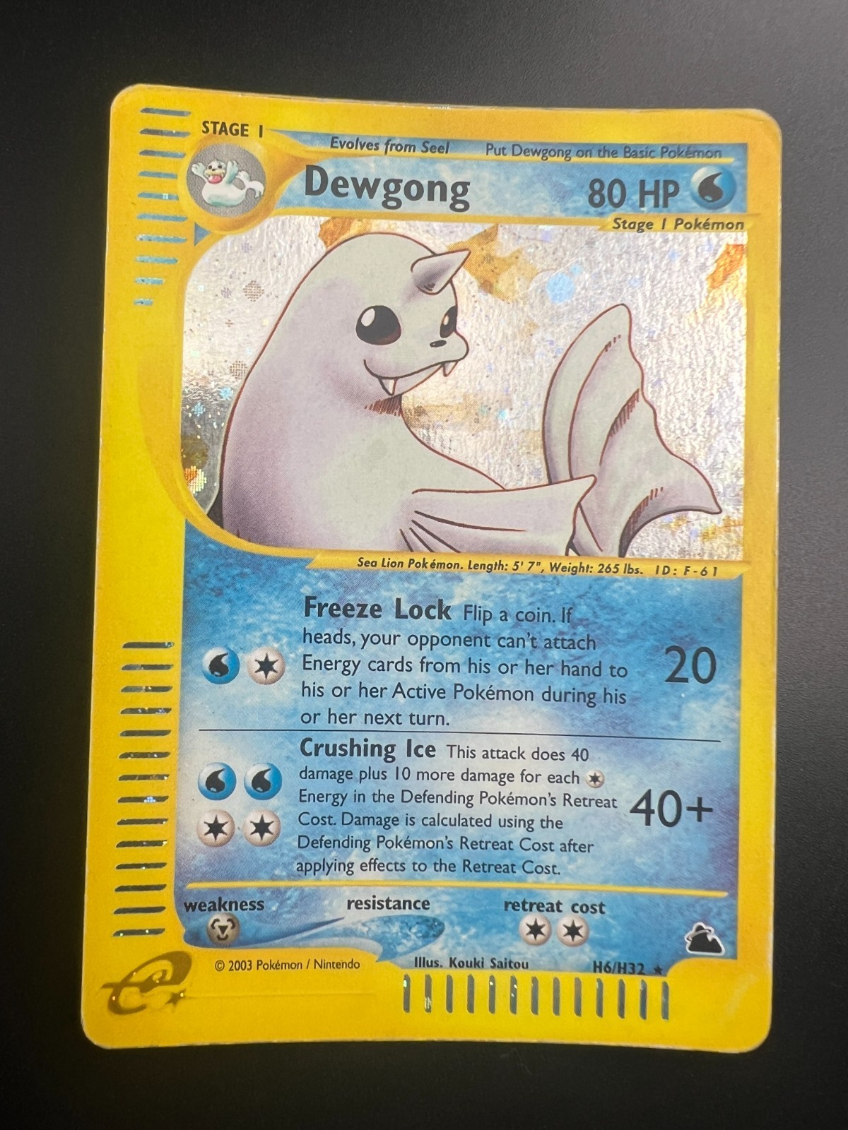 Dewgong - H6/H32 - Pokemon Skyridge Holo Rare Card MP