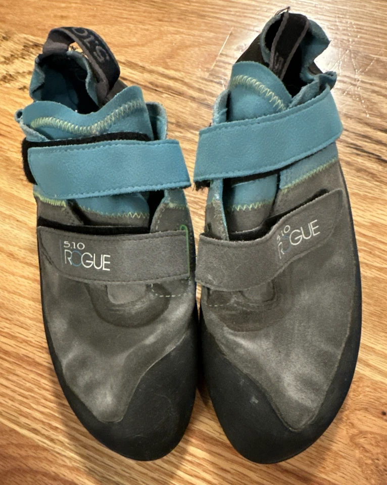 Sapatos de escalada masculinos 5.10 Rogue EUA 9.5 azul/cinza usados - Imagem 2 de 4