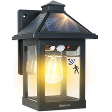Solar Wall Light Outdoor with 3 Lighting Modes, Dusk to Dawn Led Wall Mount S...