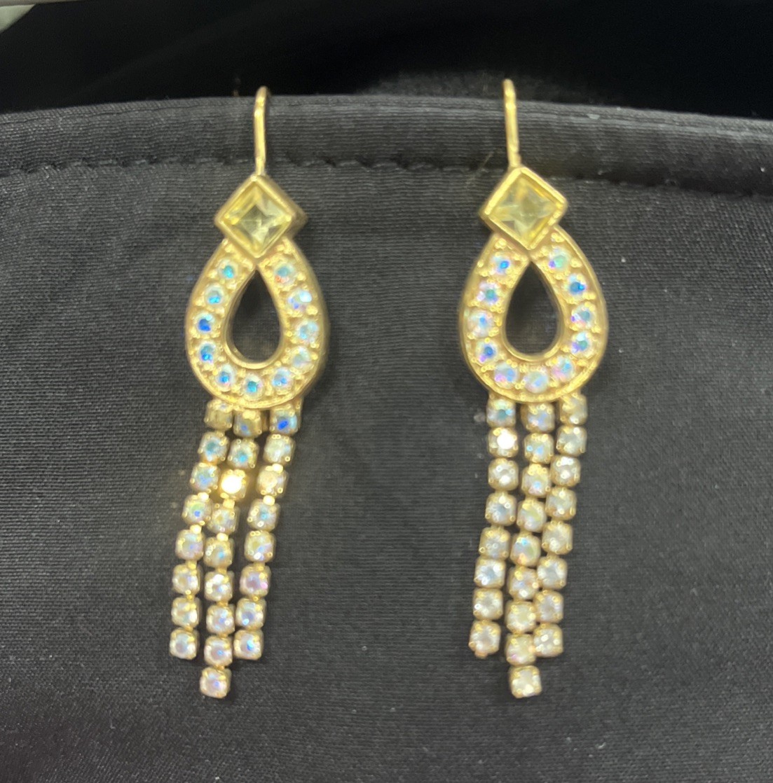 Givenchy Dangle Rhinestone Earrings - image 2