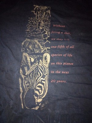 Vintage World Wildlife Fund Without Firing A Shot.. Size XL T-Shirt 90s