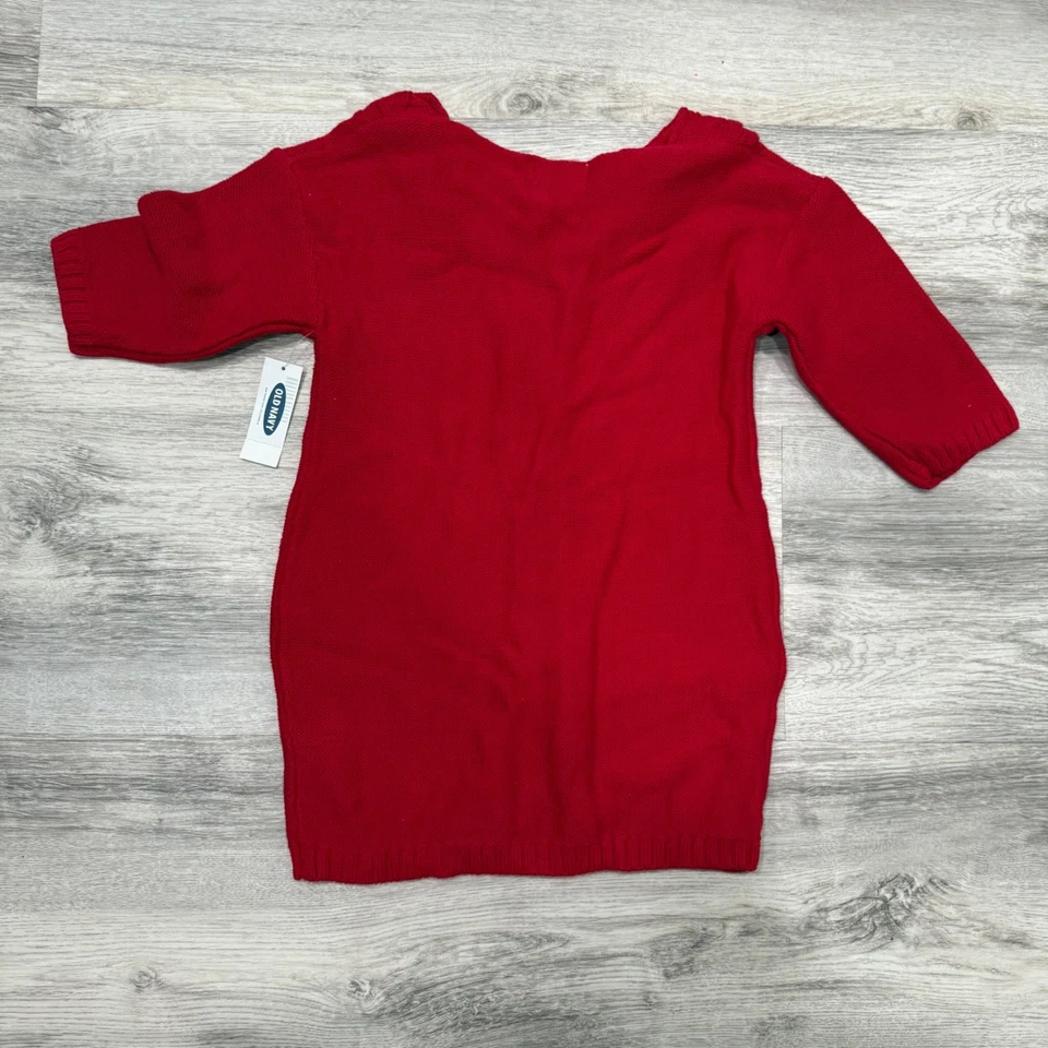 Old Navy Girls Red Cable Knit Sweater Dress 4T Toddler Holiday - Image 2 of 4