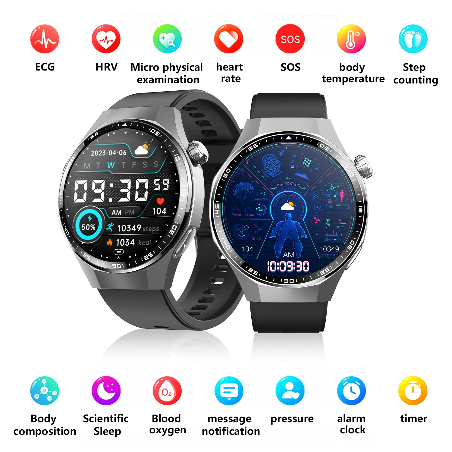 Elderly Health Smart Watch Fall Detection Blood pressure sports SOS, HRV report
Opens in a new windo