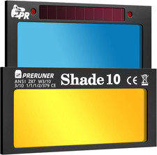 Core Series Gold Shade 10 Auto Darkening Welding Lens 2"X4 1/4"X 0.2" Welding