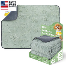 Washable Pee Pads for Dogs: 2 Pack Super Absorbent Reusable Puppy Pads, Leakpr
