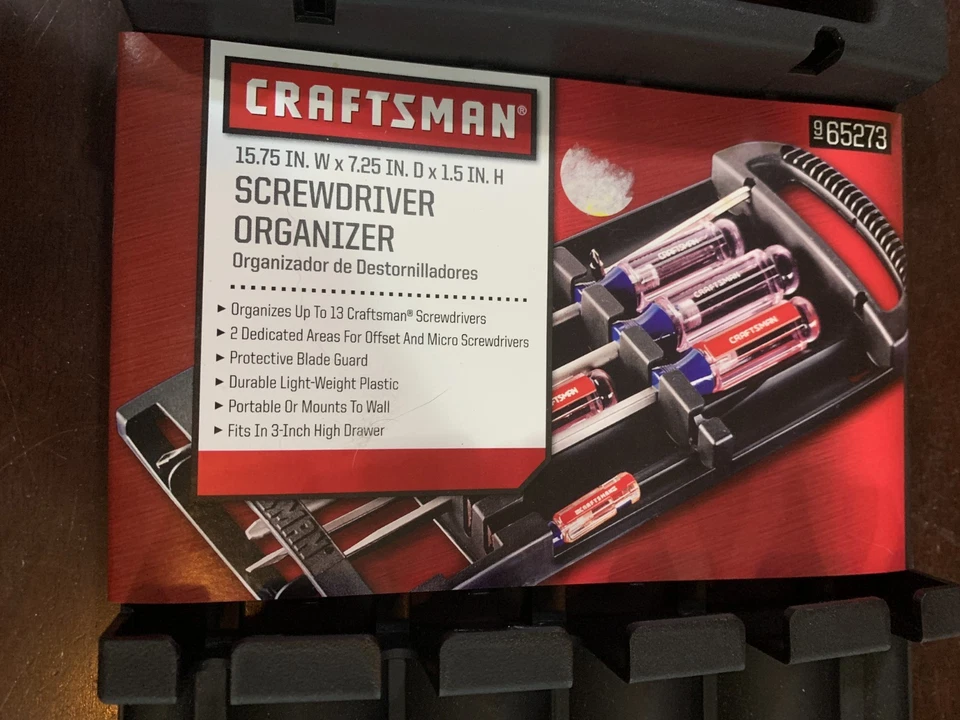 SCREWDRIVER ORGANIZER holds up to 13 - 15.75" x 7.25" x 1.5" - Craftsman 9-65273 - Image 2 of 4