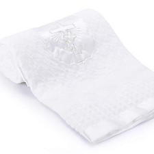 Baby Boys Girls Blanket Baptism Christening White Blankets Knitted Blanket Nu...