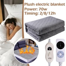 NEW Electric Heated Sheet Soft Fleece Grey Under Blanket-Digital Controllers