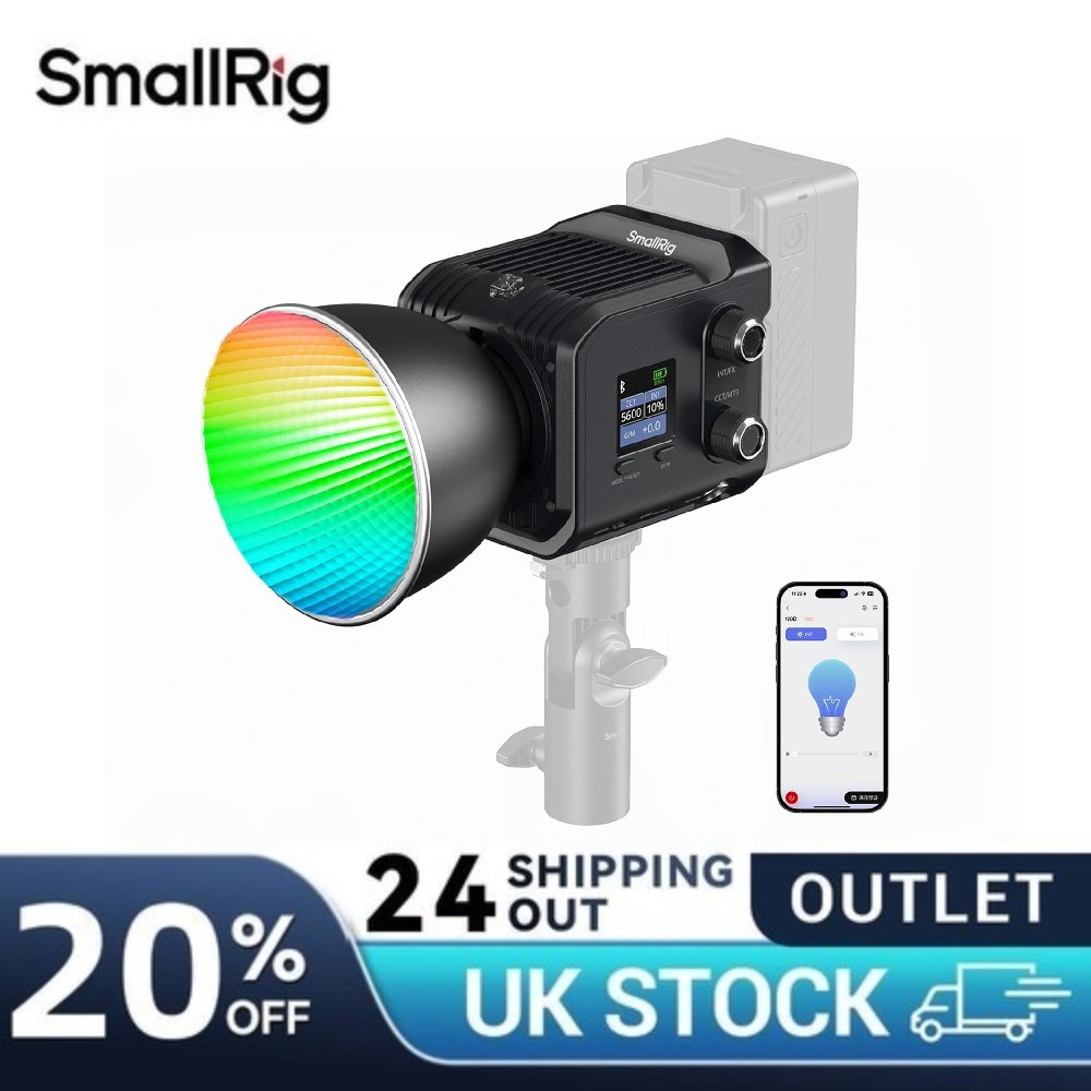 SmallRIG RC 100C RGBWW LED Video Light with App Control-Outlet