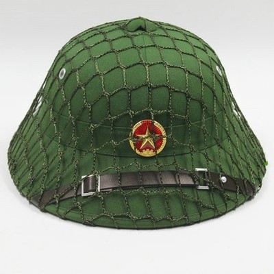 GREEN Colour WITH RED STAR BADGE Helmet Net VIETCONG VC PITH HELMET HAT