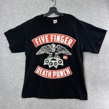 Five Finger Death Punch Tee T-Shirt 5FDP Band Tour Eagle Knuckle Black Men s XL