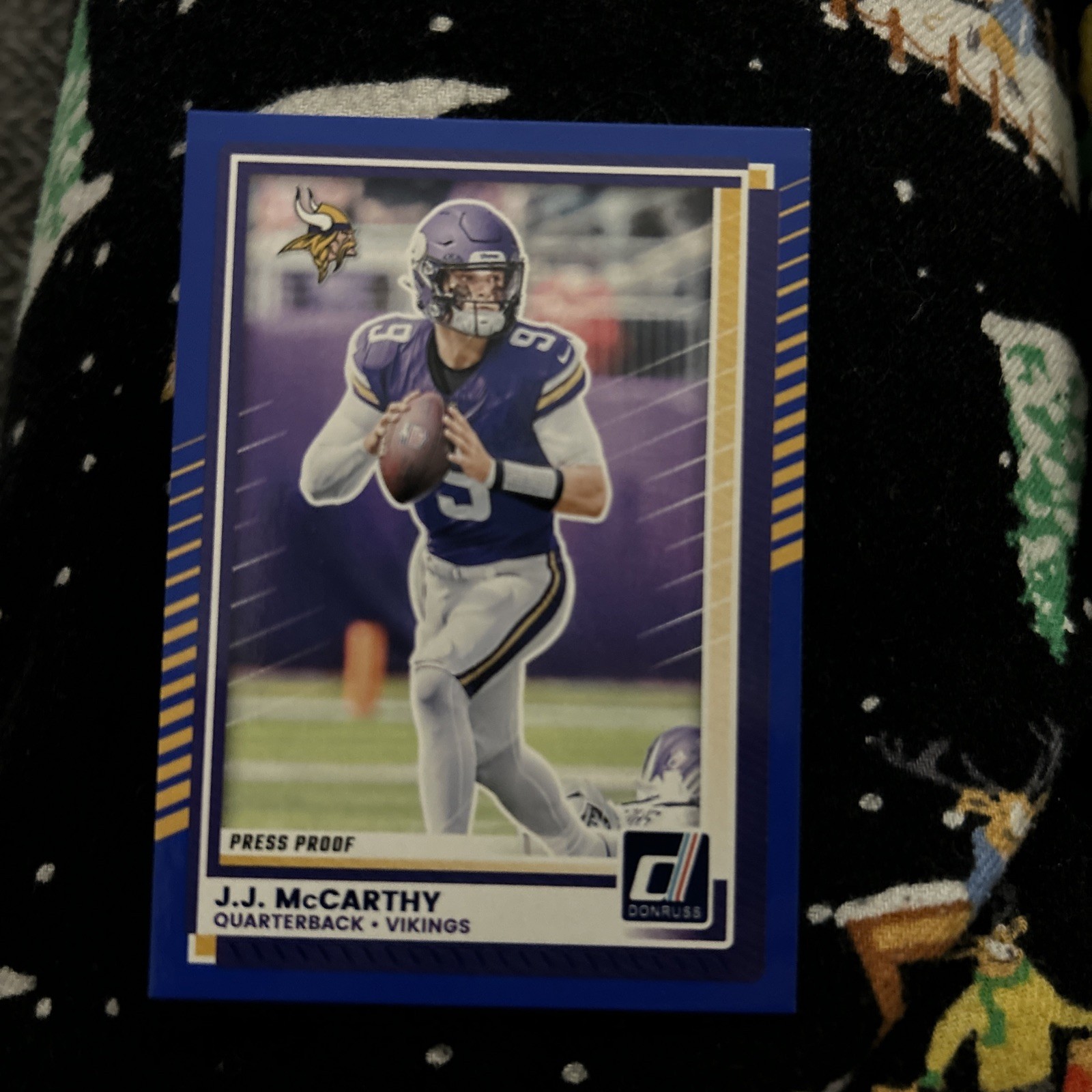 2024 Panini Donruss Blue Press Proof #303 Rated Rookie J.J. McCarthy Vikings