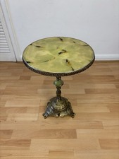 Stunning Vintage Rococo Style Brass & Marble Effect Round Occasional Side Table