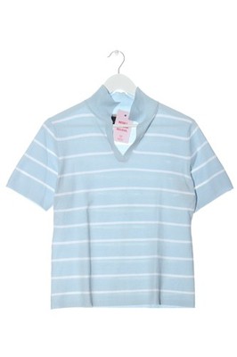 RENZO METTI Strickshirt Damen Shirt Gr. DE 40 blau-weiß Casual-Look