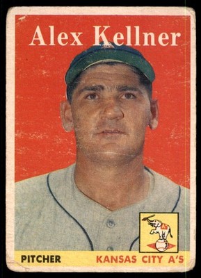 1958 Topps Baseball Cards Alex Kellner Kansas City Athletics #3