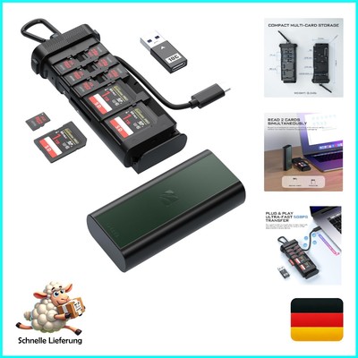 USB 3.2 Duo Reader Ultimativer SD- und Micro SD-Kartenleser und -Halter für p...