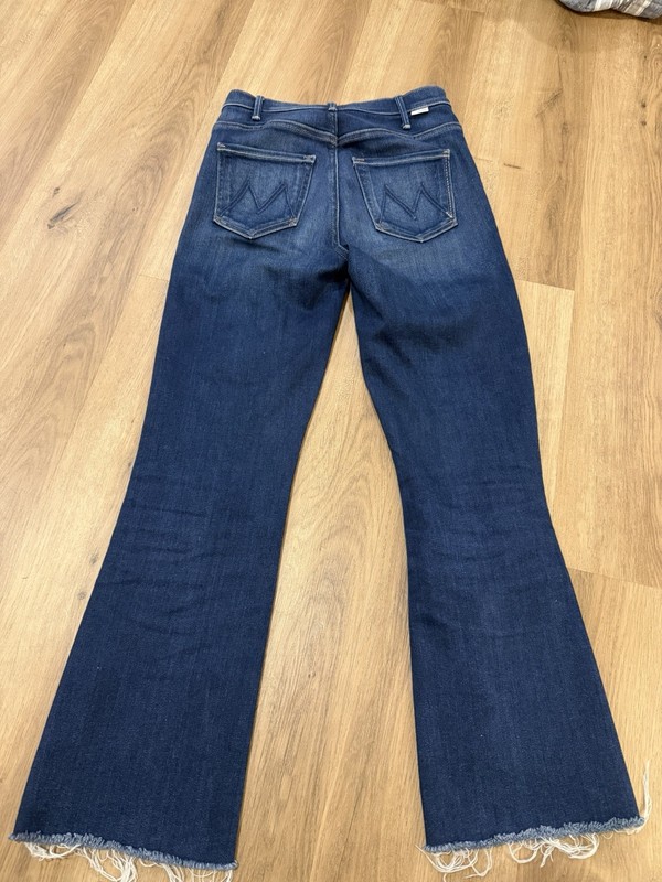 MOTHER The Hustler Ankle Fray Jeans Au Revoir Straight Leg High Rise Size 29