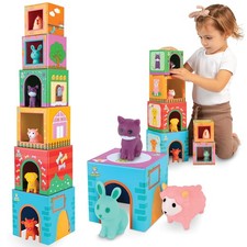 Play Brainy Farm Animal Sorting and Stacking Toys for Small, Multicolor