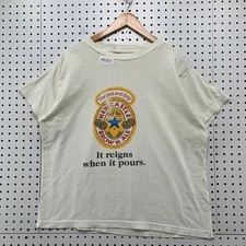 Vintage Newcastle Brown N Ale Shirt Men Large Beige Beer It Rains When It Pours