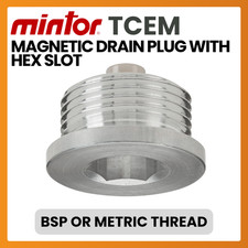 Mintor, TCEM, Hydraulic Magnetic Oil-Drain Plug with Hex Slot, BSP, Metric