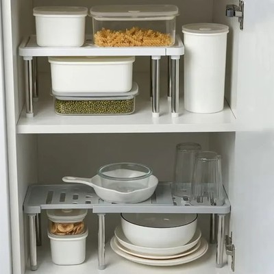 Telescopic cabinet insert plate holder plate rack cabinet shelf kitchen bathroom