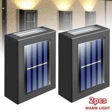 8Pack Outdoor Solar Power 2 LED Deck Lights Path Up Down Garden Wall Fence Lamp